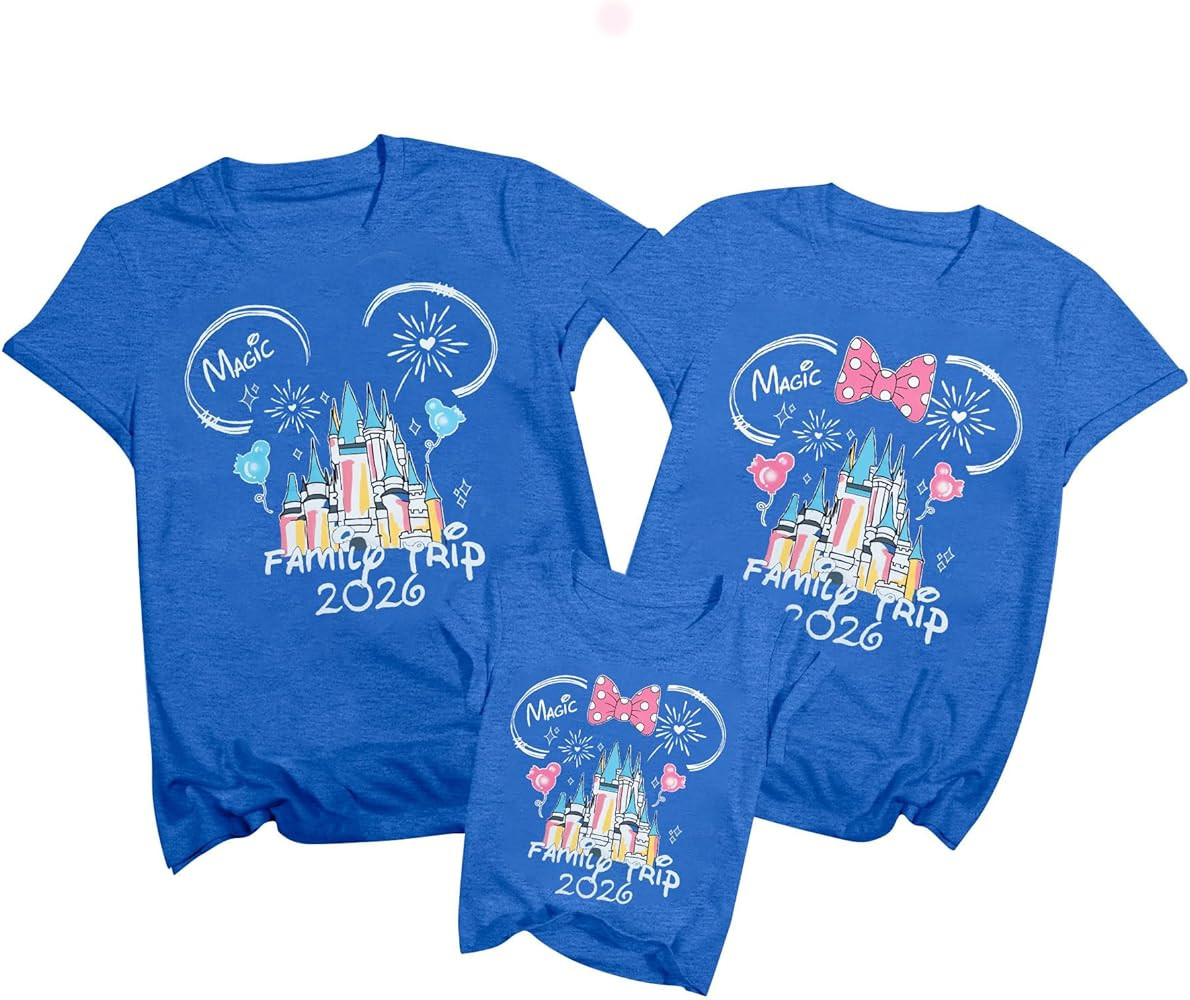 MYHALF Magical Family Shirts Matching 2026 Vacation Family Matching Outfits Mom and Mini Cute Sum... | Amazon (US)