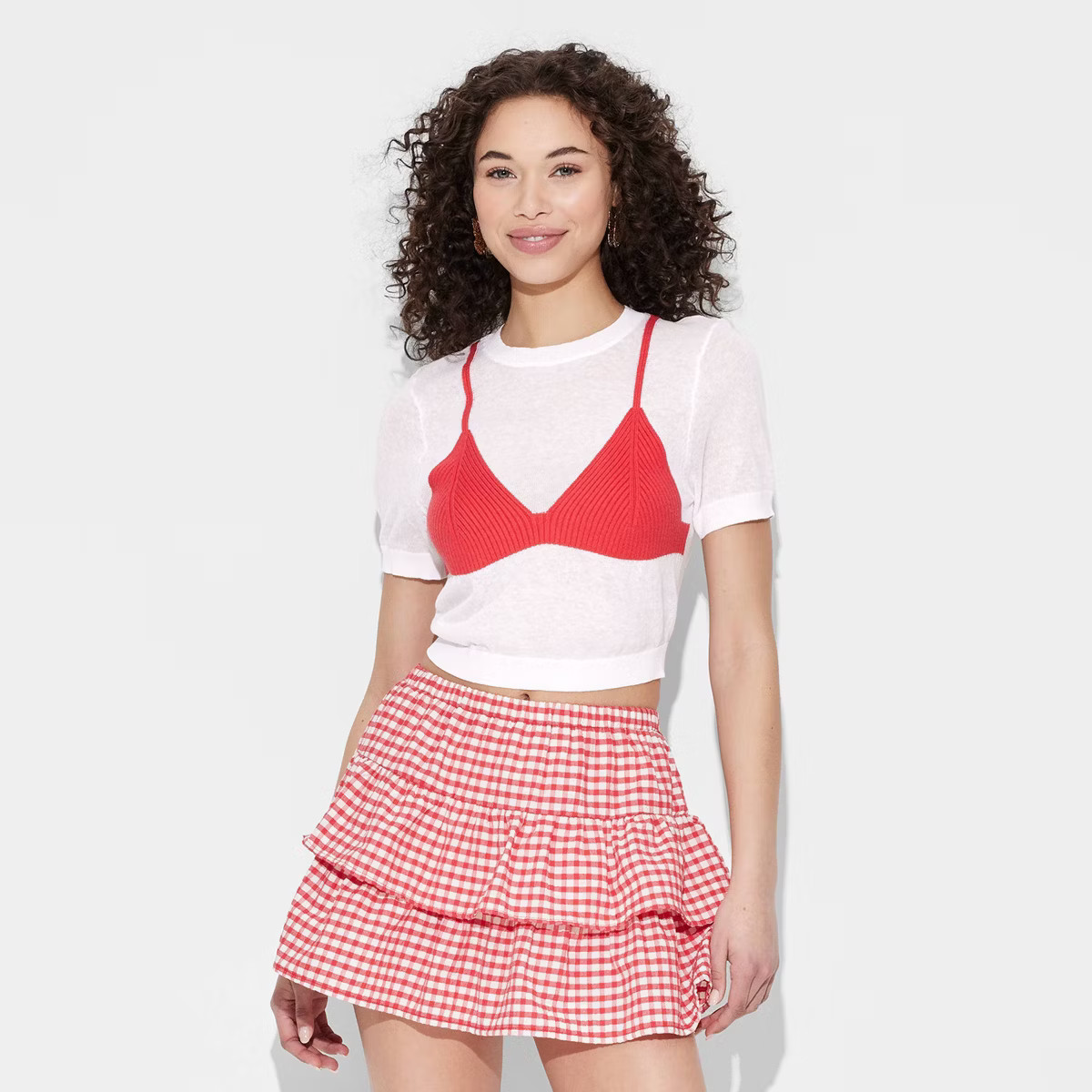 Women's Short Sleeve Crewneck Bikini Pullover Sweater - Wild Fable™ | Target