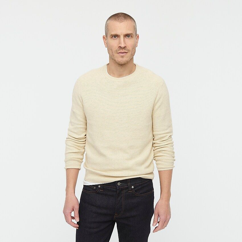 Cotton-silk pique sweater | J.Crew US