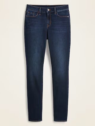 Mid-Rise Dark-Wash Pop Icon Skinny Jeans for Women | Old Navy (US)