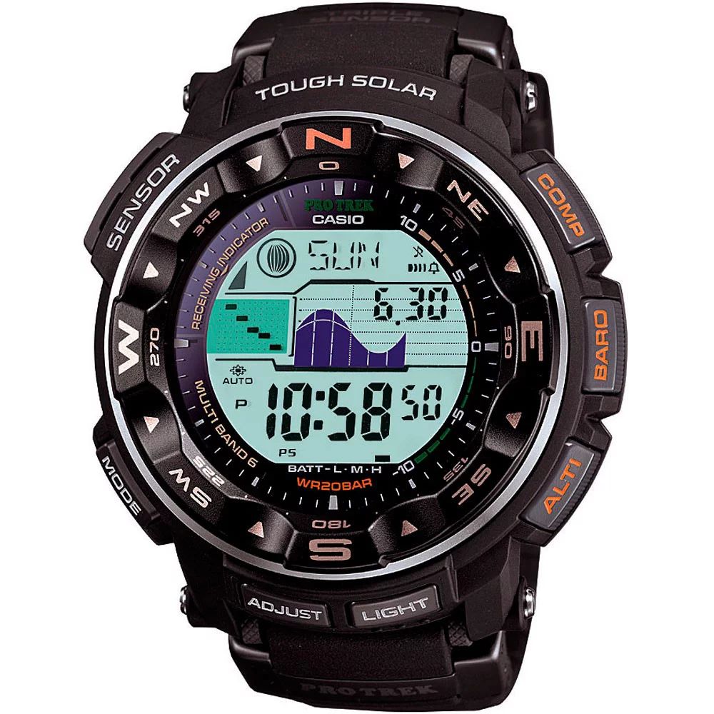 Casio Pro Trek Pathfinder Black Tough Solar Men's Outdoor Wrist Watch - PRW2500R-1 - Walmart.com | Walmart (US)