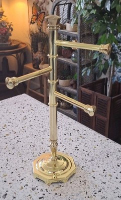 TALL gold metal Towel Tack 17 3/4" Swiveling Arms Gold Vtg Towel Rack | eBay US