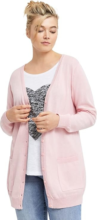 ellos Women's Plus Size Boyfriend Cardigan | Amazon (US)