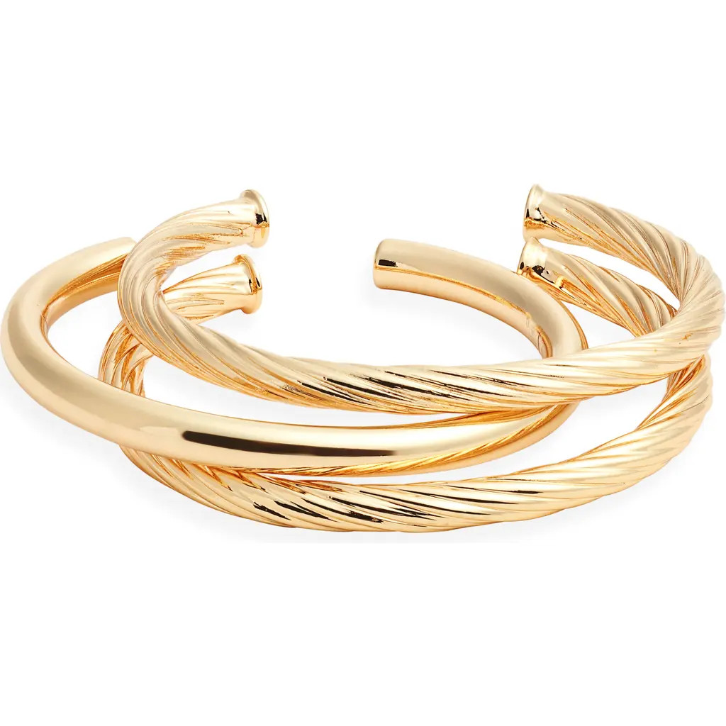 Nordstrom Set of 3 Twist Cuff Bracelets in Gold at Nordstrom Rack | Nordstrom Rack