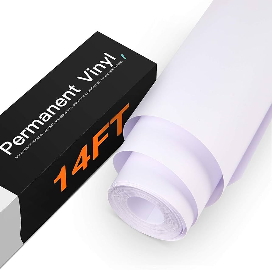 HTVRONT White Permanent Vinyl, White Vinyl for Cricut - 12" x 14 FT White Adhesive Vinyl Roll for... | Amazon (US)