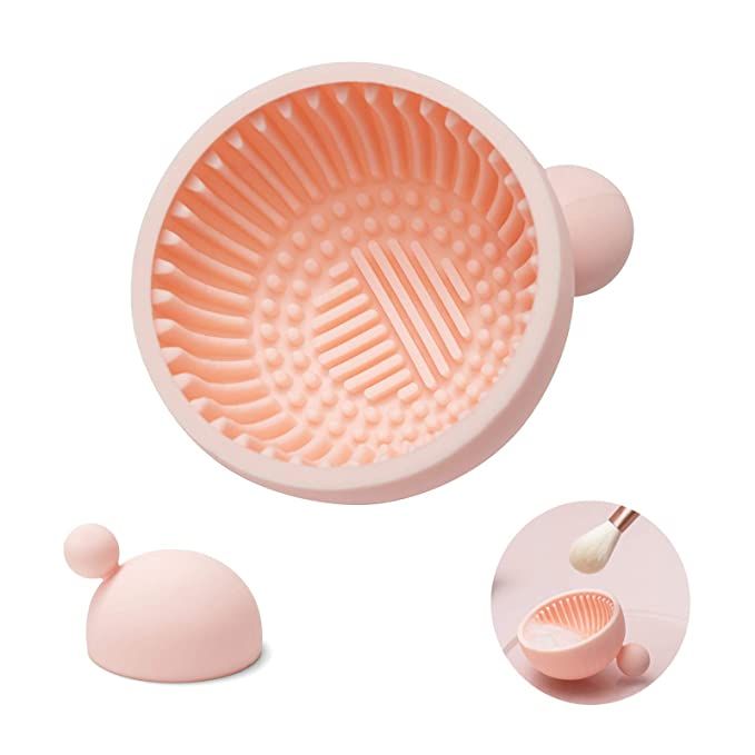 Brush Cleaning Pad，Silicone Makeup Cleaning Brush Scrubber Bowl Portable Washing Tool Cosmetic ... | Amazon (US)