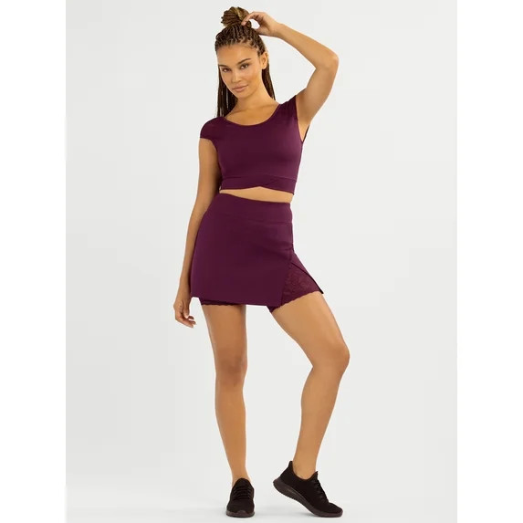 Jessica Simpson Women\u2019s Solid Skirt with Lace Biker Short, Sizes XS-XXL | Walmart (US)