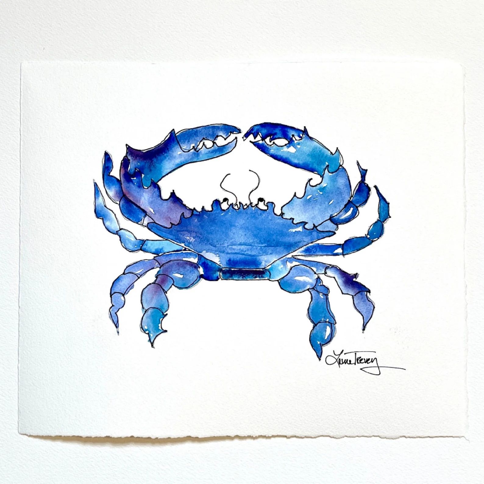 Original Watercolor Painting  Blue Crab 11x14 | Etsy | Etsy (US)