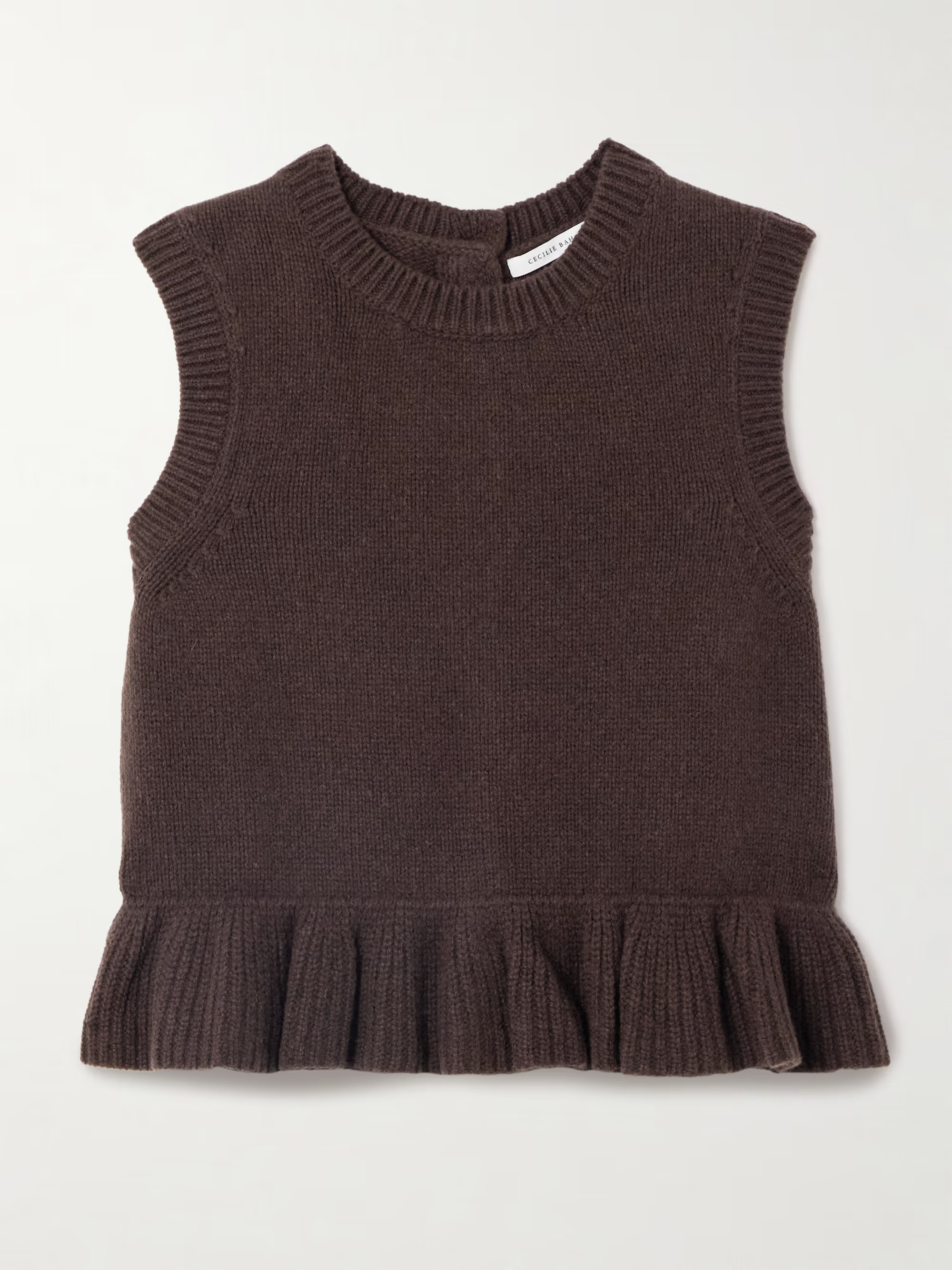 Bill ruffled cashmere and wool-blend peplum tank | NET-A-PORTER (US)