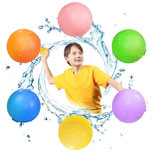 SOPPYCID Reusable Magnetic Water Balloons, 6 Pack Refillable Water Bomb Splash Balls Self Sealing Quick Fill, Latex-Free Silicone Water Toys for Kids Adults Water Games Outside Summer Fun Party | Amazon (US)