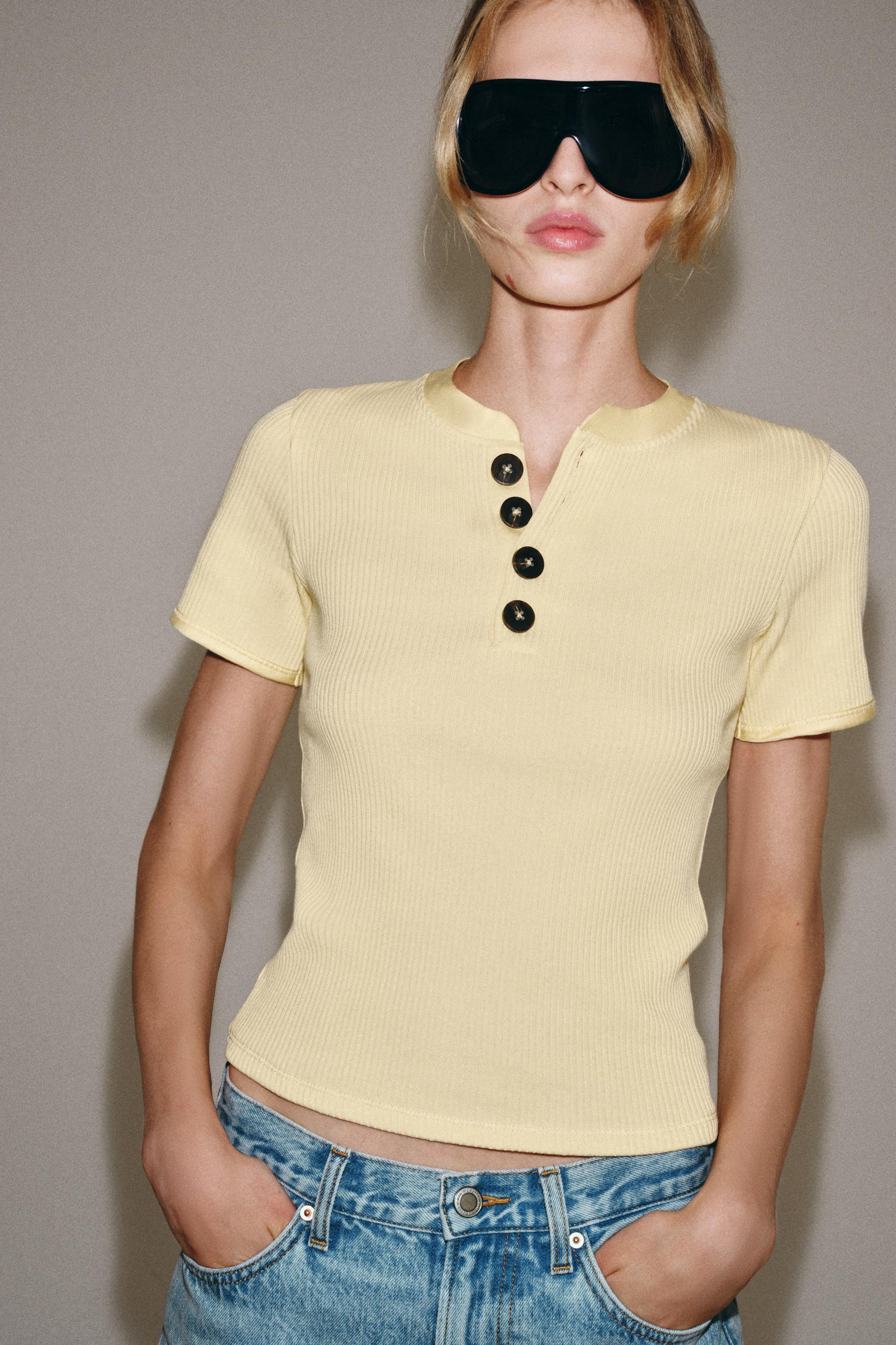 COTTON BUTTON T-SHIRT | Zara US