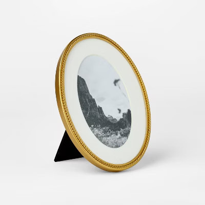 6"x8" Matted to 4"x6" Twisted Metal Oval Picture Frame - Threshold™ designed with Studio McGee | Target