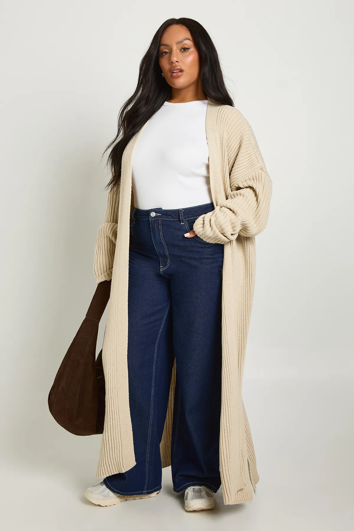 Jumpers & Cardigans | Plus Knitted Oversized Maxi Cardigan | boohoo | Boohoo.com (UK & IE)