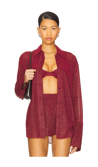 Lumiere Sleeves Shirt in Burgundy | Revolve Clothing (Global)