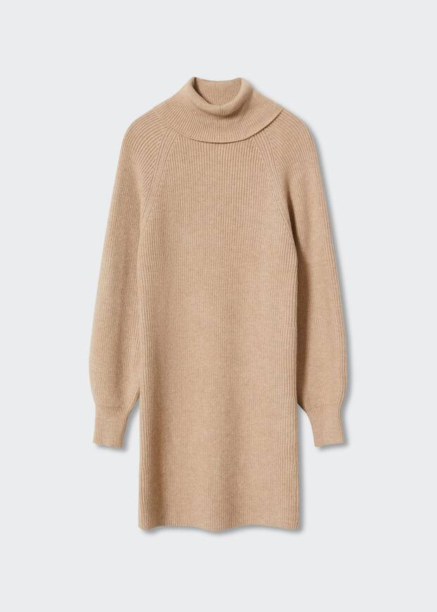 Ribbed turtleneck dress  -  Women | Mango United Kingdom | MANGO (UK)