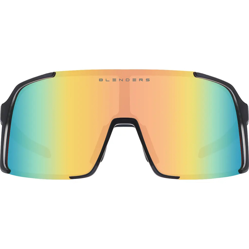 Blenders Eyewear Exposé 132mm Polarized Semi Rimless Shield Sunglasses in Fortunate Gina at Nordstrom | Nordstrom