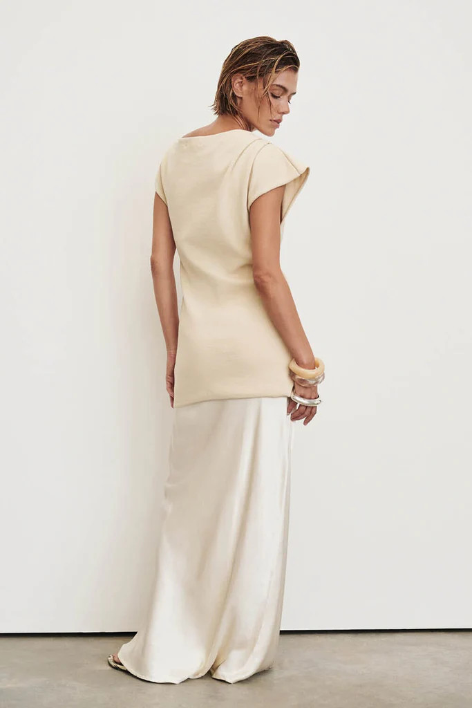 CHARLI CREAM SATIN MAXI SKIRT | DISSH