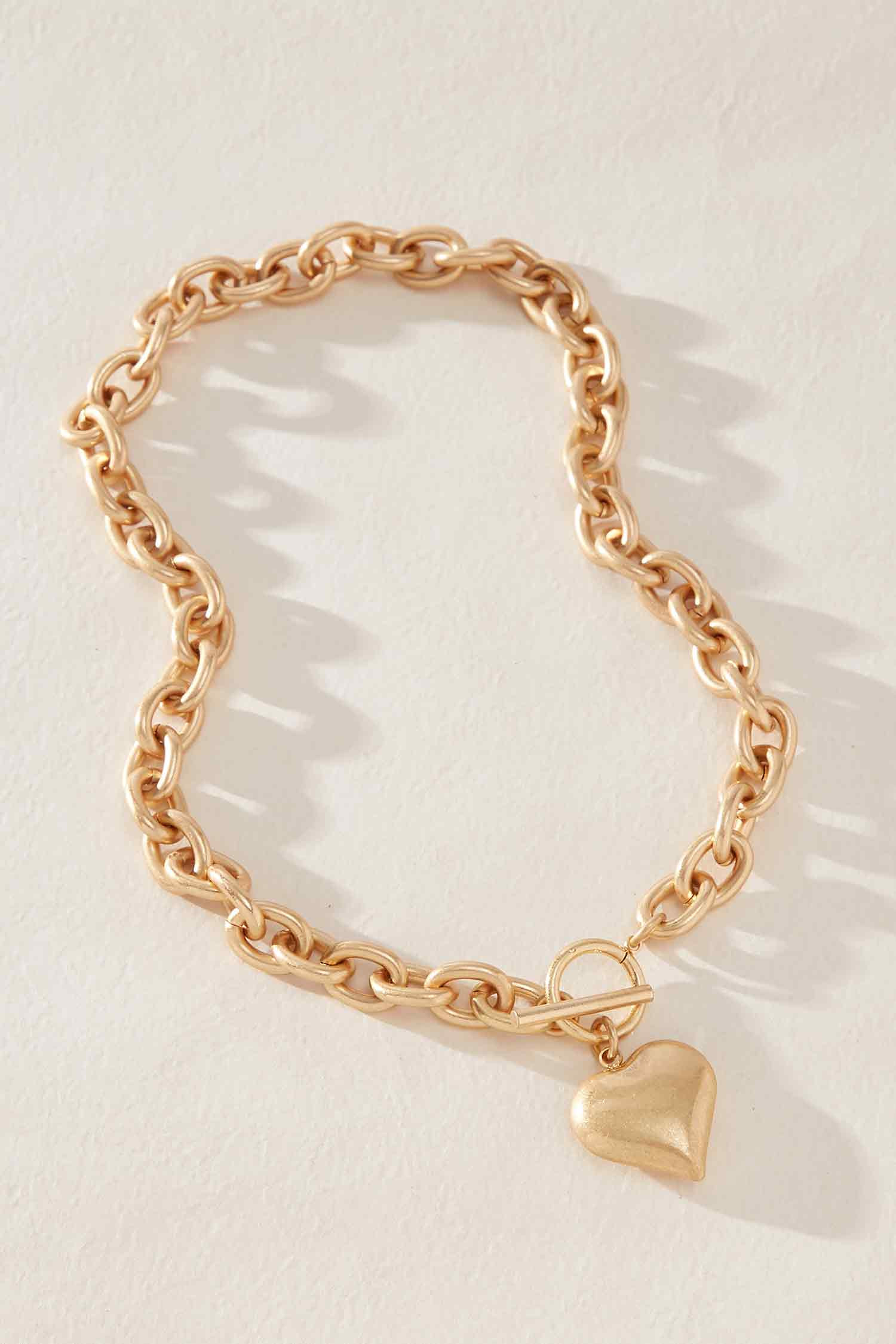 Gold-Tone Heart Toggle Necklace | Cupshe US