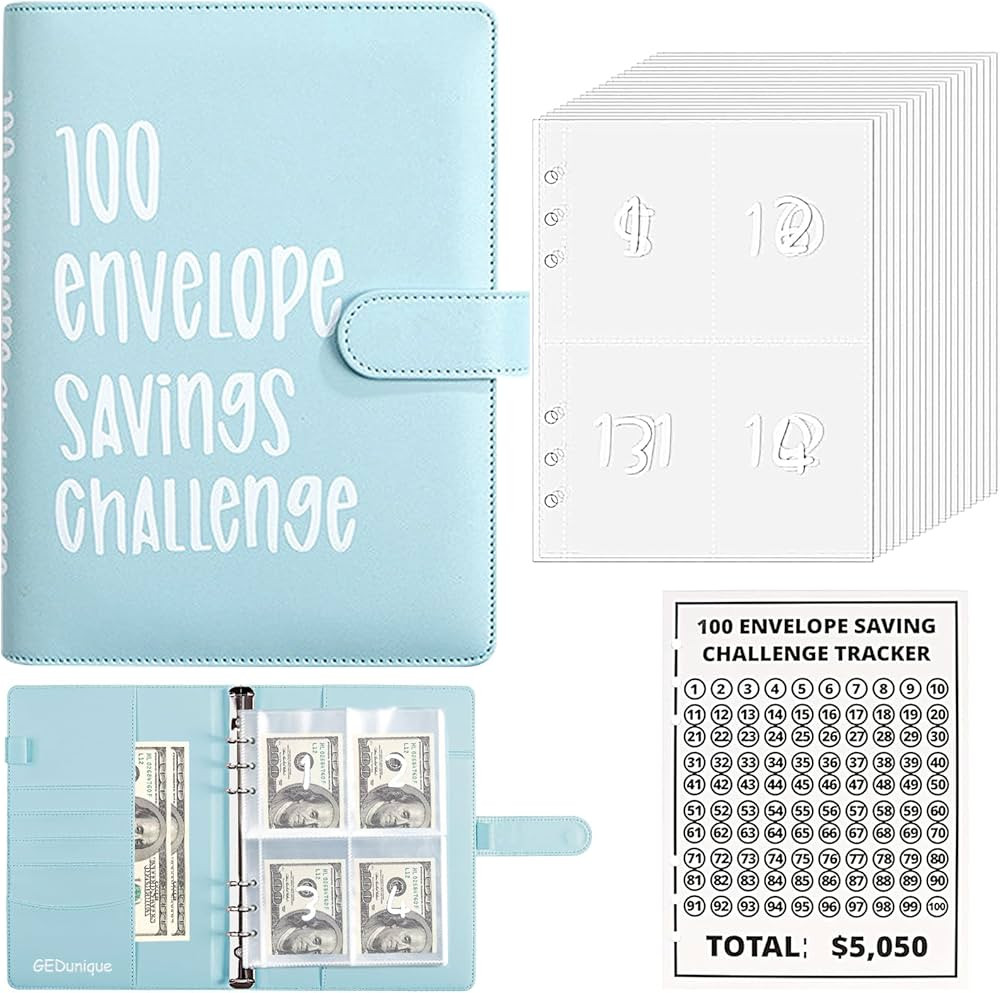100 Envelope Challenge Binder, Easy and Fun Way to Save $5,050, 2023 Savings Challenges Budget Bo... | Amazon (US)
