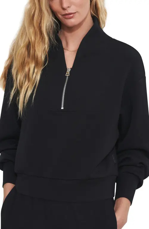 Varley Davidson Woven Sweatshirt in Black at Nordstrom, Size Large | Nordstrom