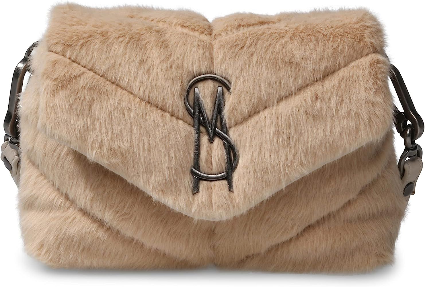 Steve Madden Womens Toyf Faux Fur Shoulder Crossbody Handbag | Amazon (US)