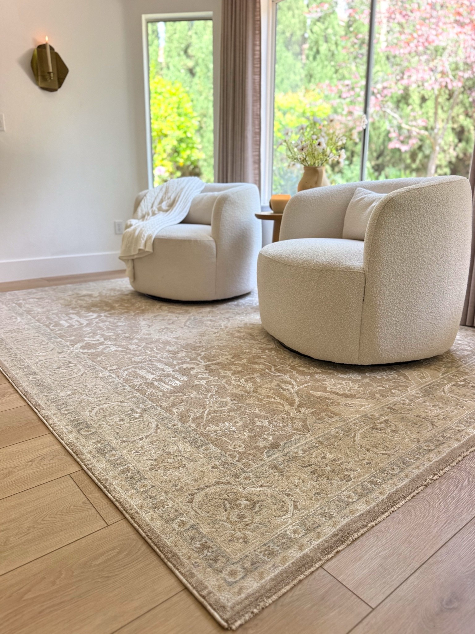 My favorite corner in my home. Love the vintage-style print and soft neutral tones on this rug. It adds so much warmth and a timeless feel to the space.

On sale now for Wayfair’s Memorial Day Clearance. 

Rug details: Rachel Zoe x Livabliss The Vintage Edit Machine Woven Rug, size 6’7” x 9’6”

@livabliss @rachelzoe @wayfair
#wayfair #wayfairpartner #rachelzoexlivabliss 

Cozy corner, reading nook, warm neutrals, home decor, area rug, Wayfair finds.

#LTKU #LTKSaleAlert #LTKHome