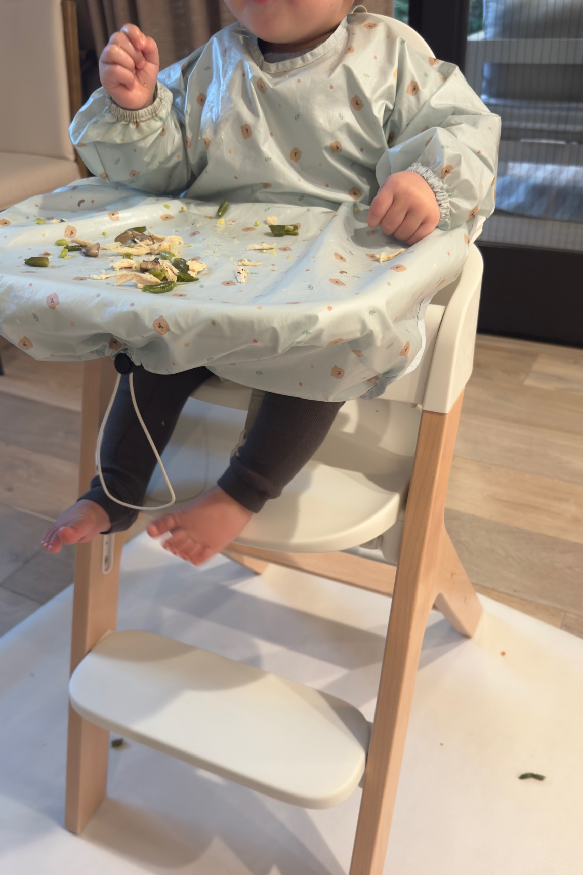 Favorite high chair and bib 