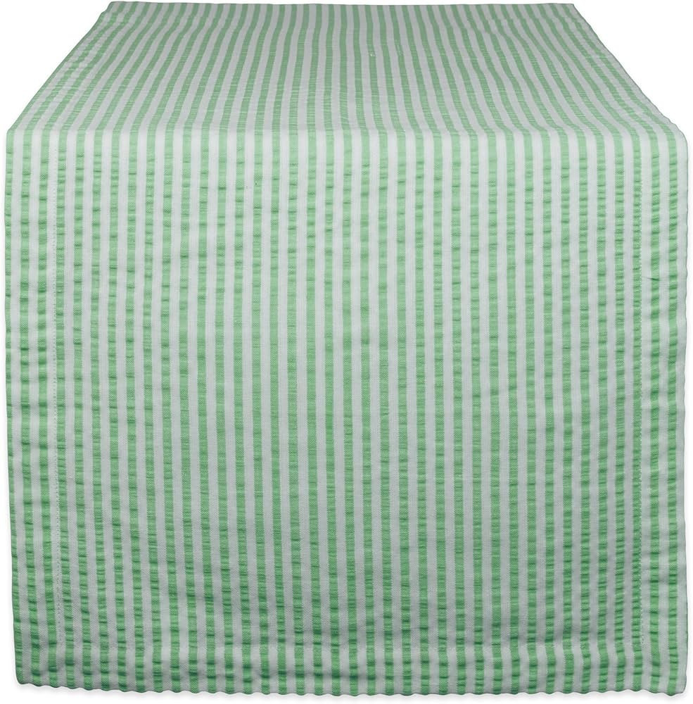 DII 100% Cotton Seersucker Striped Tabletop Collection, Green, Table Runner, 14x108, 1 Piece | Amazon (US)