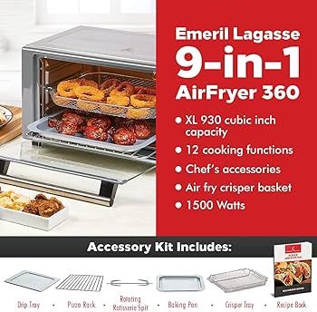 Emeril Lagasse Power Air Fryer 360 Better Than Convection Ovens Hot Air Fryer Oven, Toaster Oven,... | Amazon (US)