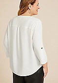 Plus Size Atwood 3/4 Sleeve Popover Blouse | Maurices