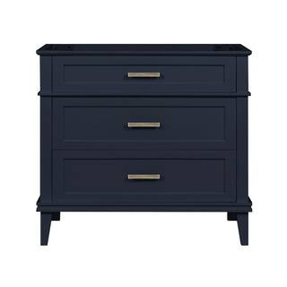 Home Decorators Collection Woodfall 35.20 in. W x 21.60 in. D Vanity Cabinet Only in Midnight Blu... | The Home Depot