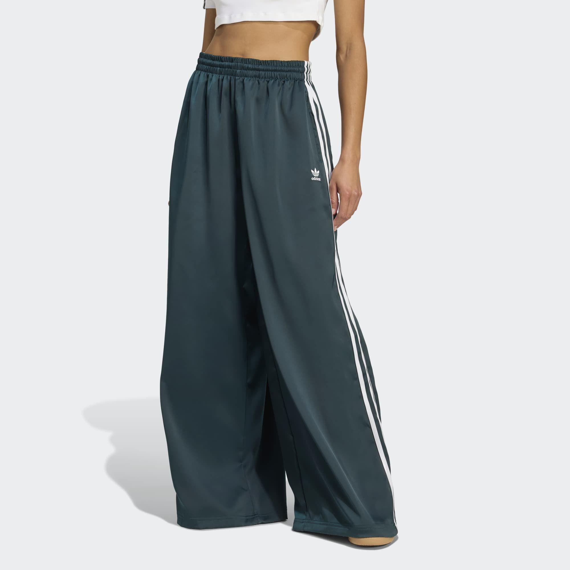 adidas Originals Women's Adicolor Satin Wide Leg Track Pants, Size 2, Aurora Ivy | DICK'S Sporting Goods