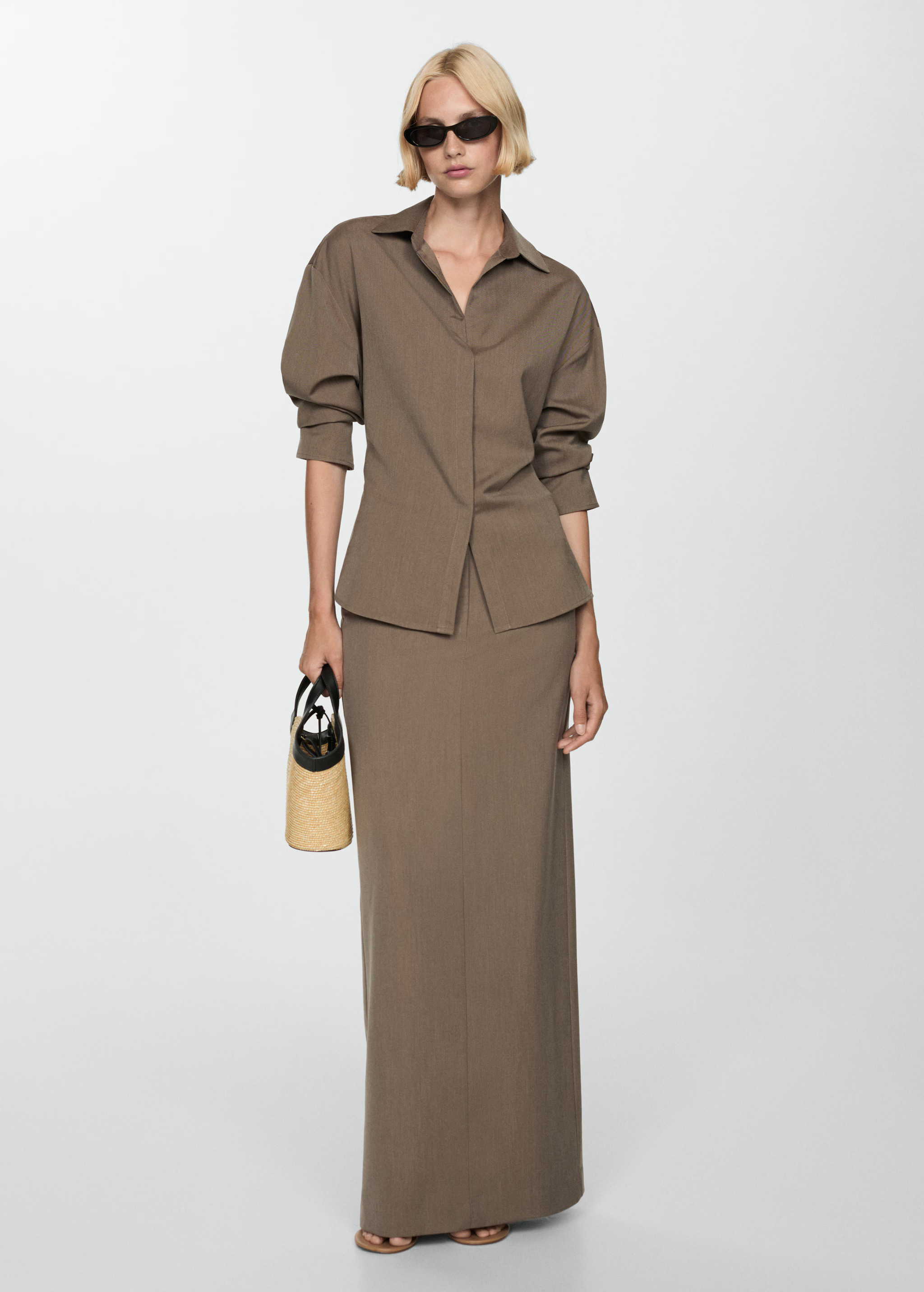 Concealed button shirt - Woman | MANGO United Kingdom | MANGO (UK)