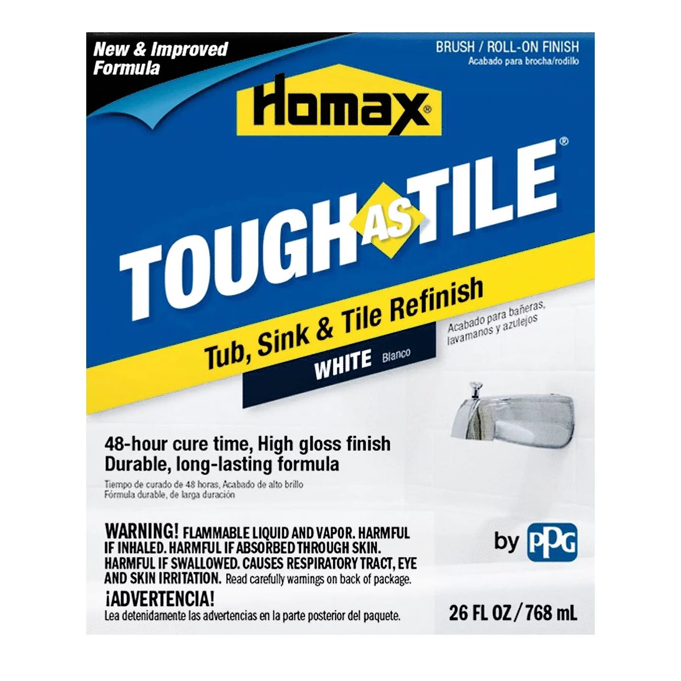 Homax 3158 26 Oz White Tough As Tile® Tub, Sink & Tile Refinish Brush-On Epoxy - Walmart.com | Walmart (US)