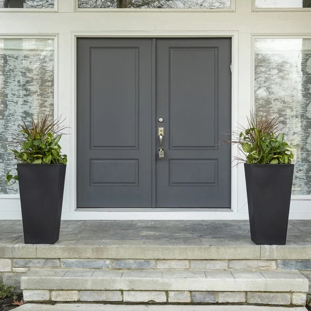 Step2 Tremont 2pk Plastic Black Square Planter 15" W x 15" D x 28" H | Walmart (US)