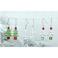Swarovski Crystal Christmas Tree Earring, Sterling Silver.925 Elegant & Festive | Etsy (US)