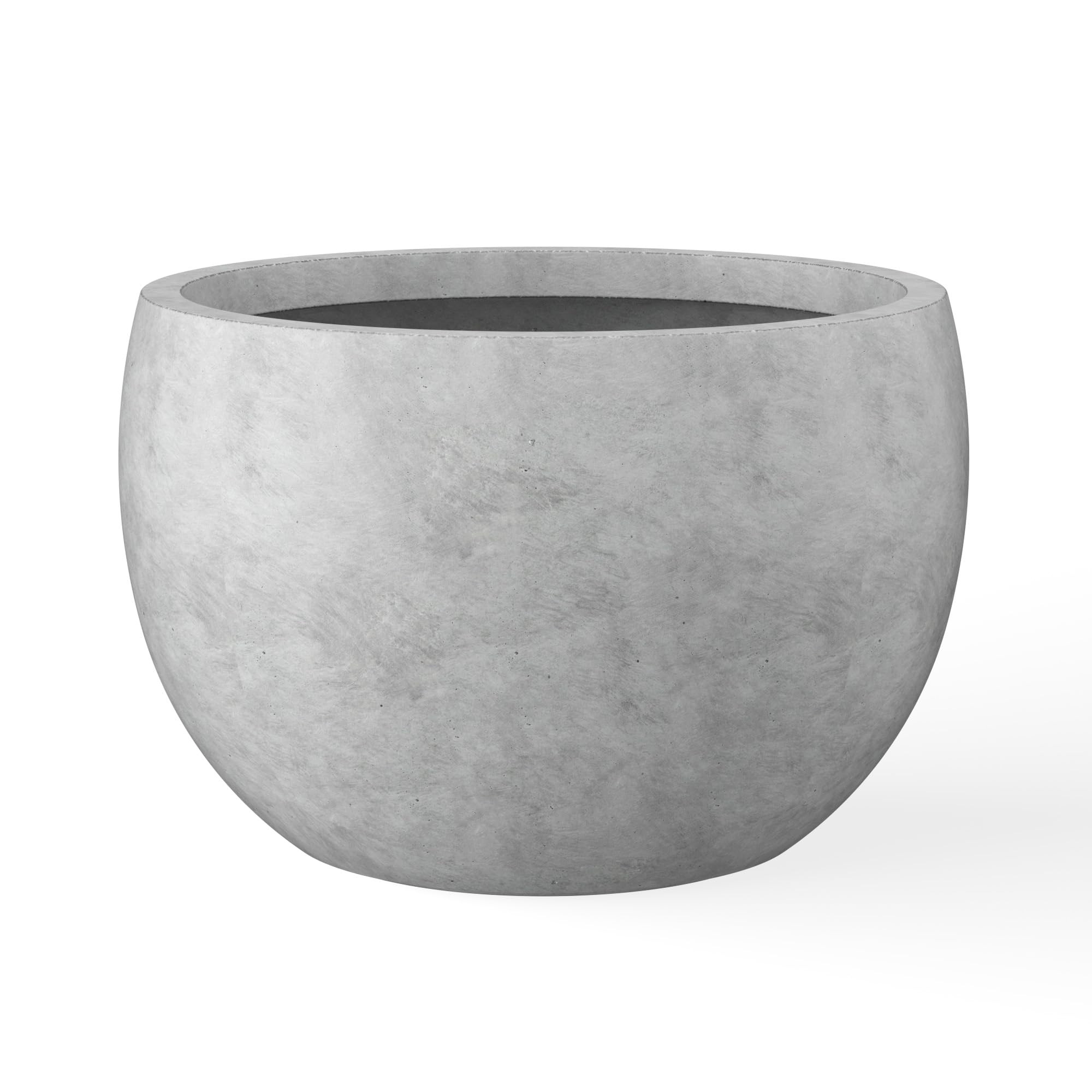 Kante 15.7" Dia Round Concrete Planter, Outdoor/Indoor Large Bowl Plant Pots with Drainage Hole a... | Amazon (US)