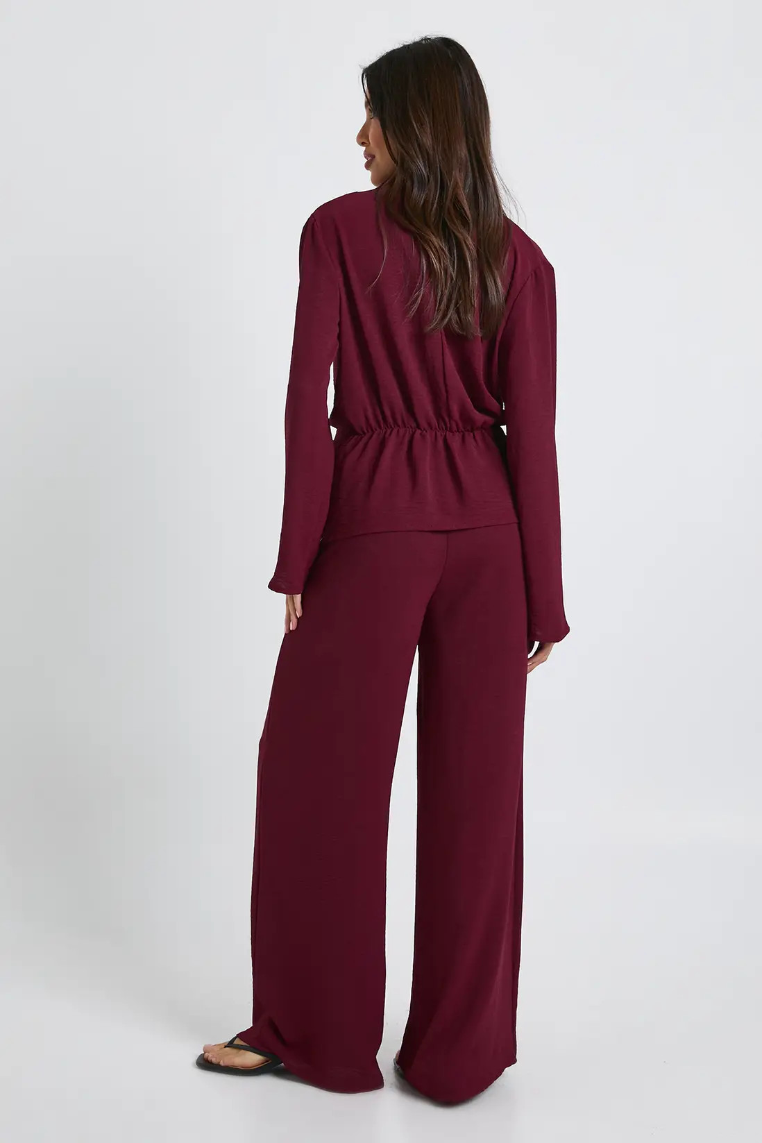 Woven Drape Long Sleeve Blouse & Trouser Co-Ord | Boohoo.com (UK & IE)