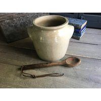 French Gris Confit Jar, Small Gray Stoneware Crock Pot, Utensils, Artist, Flower Vase, Rustic Farmho | Etsy (US)