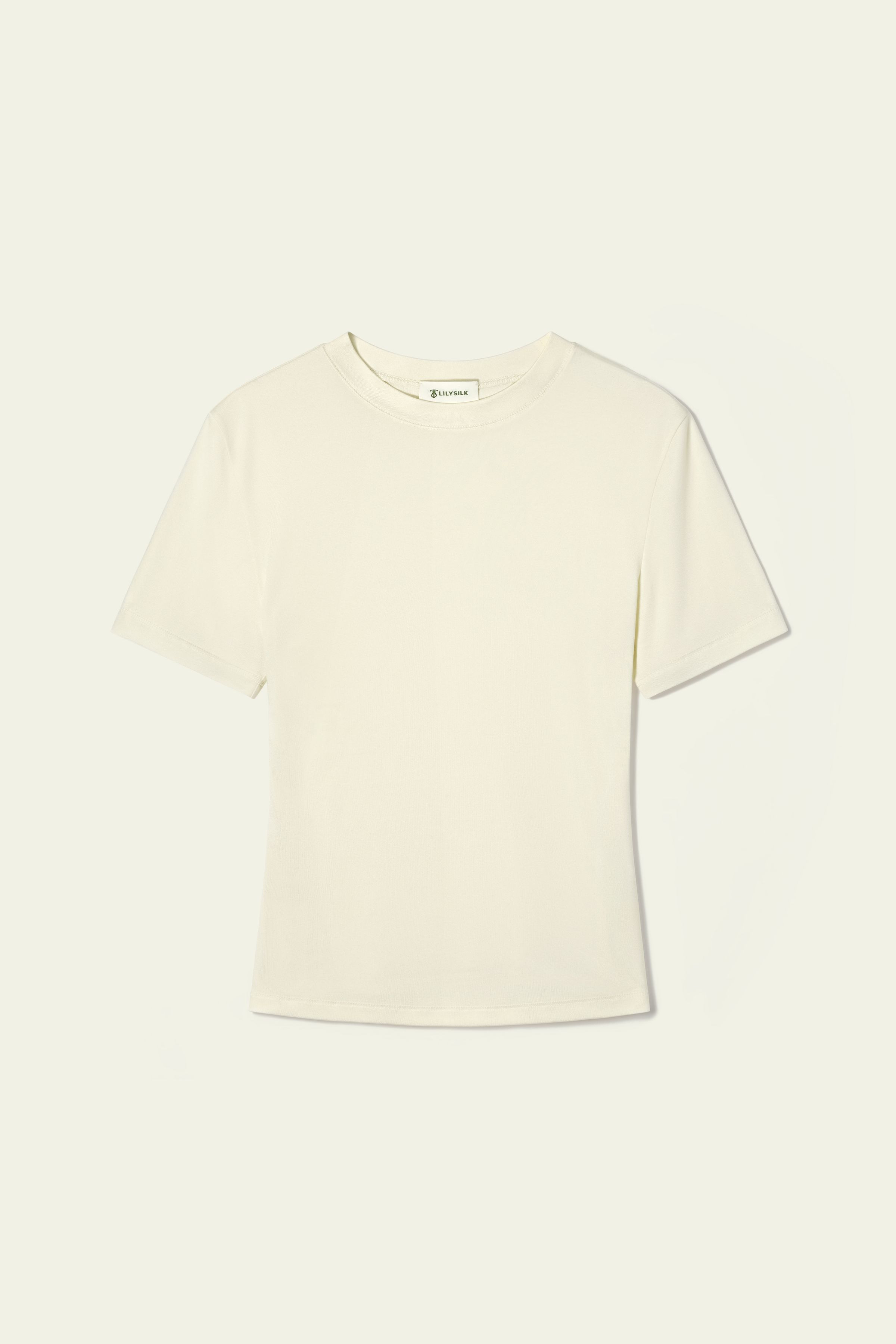 Slim Fitted Silk Jersey Tee | LilySilk
