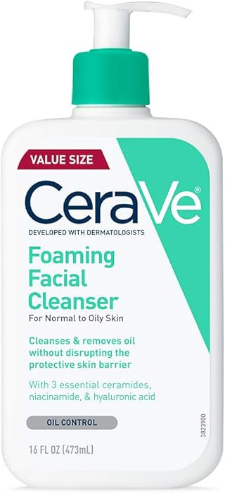 CeraVe Foaming Facial Cleanser, Daily Face Wash for Oily Skin, Hyaluronic Acid + Ceramides + Niac... | Amazon (US)