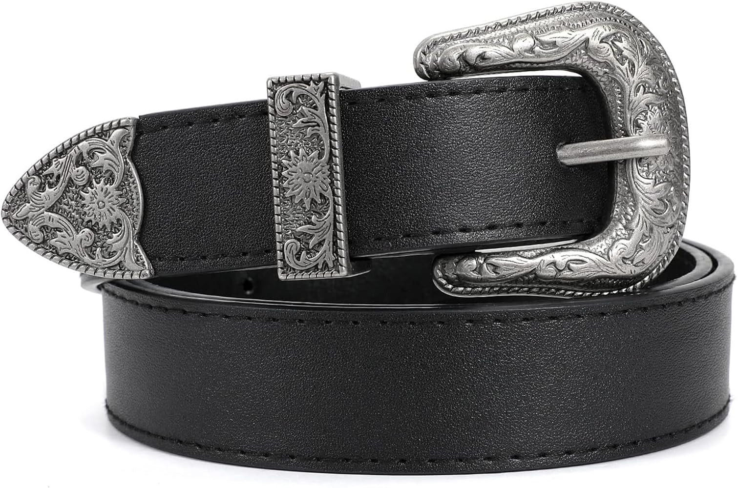 WERFORU Western Belt For Women,Cowgirl Cowboy Belt For Jeans Pants With Silver Vintage Western Bu... | Amazon (US)