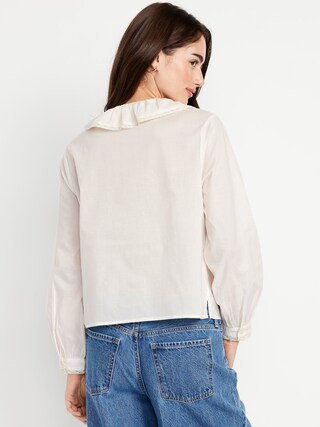 Ruffle Button-Down Shirt | Old Navy (US)