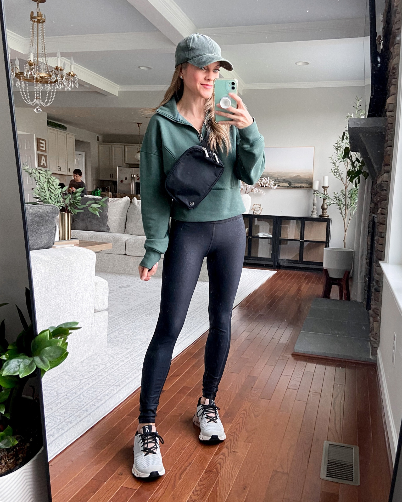 Athleisure outfit of the day
Target cropped 1/4 zip pullover
Amazon ball cap
Black faux leather leggings
On Cloud Sneakers

#LTKstyletip #LTKfindsunder50