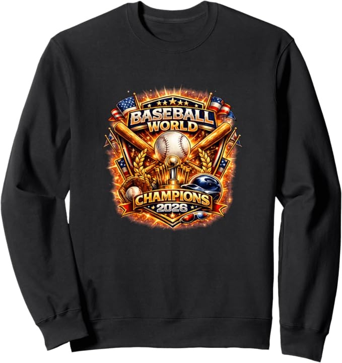 Baseball World Champions 2026 Vintage Style Graphic Sweatshirt | Amazon (US)