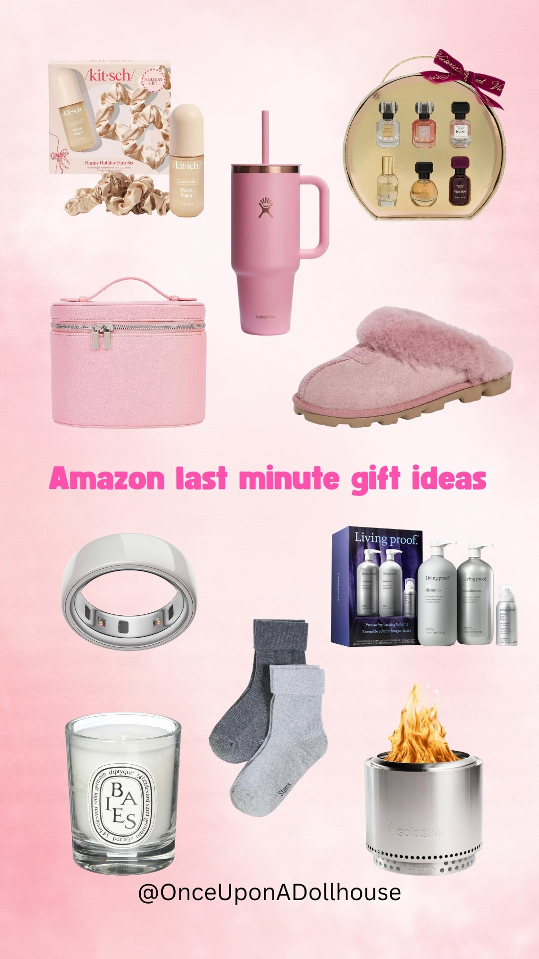 Amazon last minute gift ideas! 

Candle, socks, shampoo, scrunchies, travel tumbler, bonfire with stand, Oura ring, vanity case, perfume set, slipper

#LTKHoliday #LTKGiftGuide #LTKBeauty
