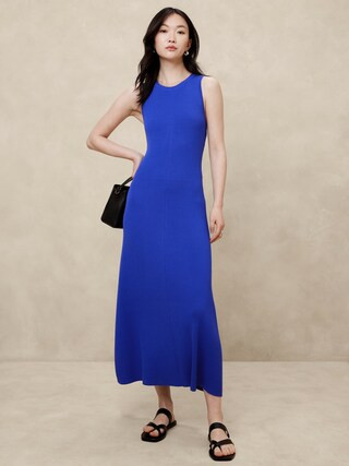 Refined Ribbed Midi Sweater Dress | Banana Republic Factory