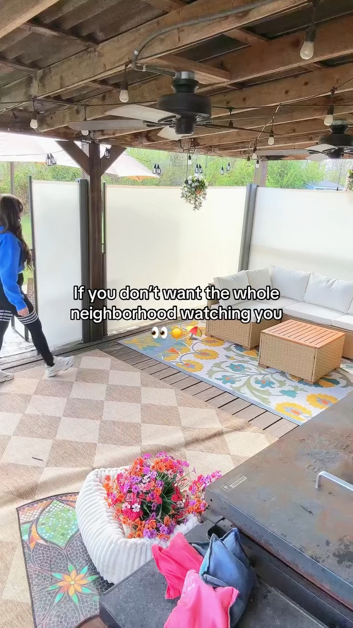 If your patio, deck, or backyard feels too exposed... this retractable privacy screen is such a smart upgrade. It instantly creates a private outdoor space while also blocking wind and sun. Perfect for patios, balconies, decks, pools, and backyard seating areas. The retractable design lets you pull it out when you want privacy and tuck it away when you don't. Such an easy way to make your outdoor space feel more comfortable and secluded without building a fence.
#ad #dailydeals