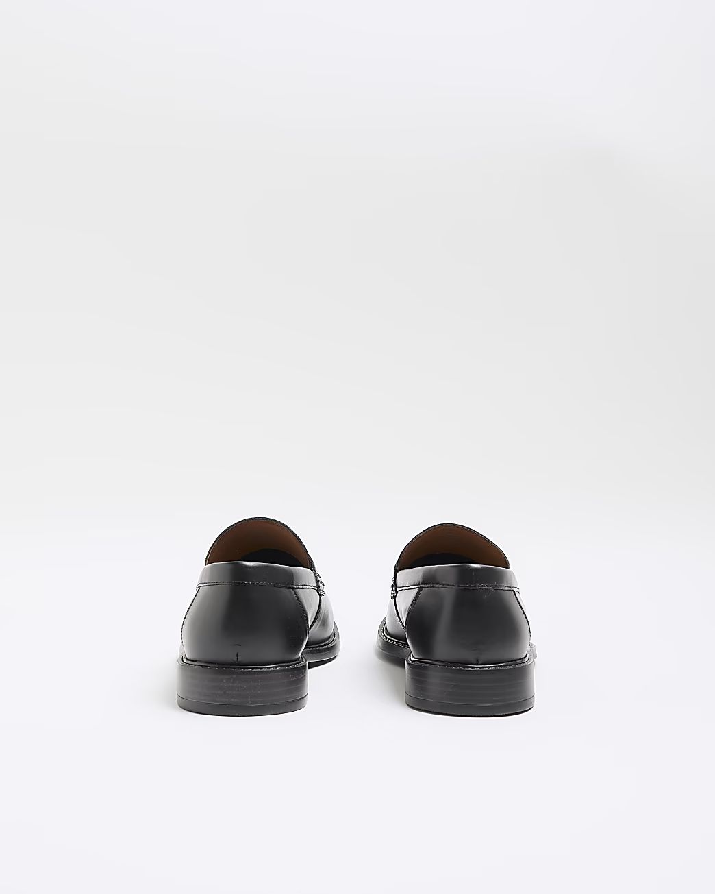 Black Leather Penny Loafers | River Island (UK & IE)