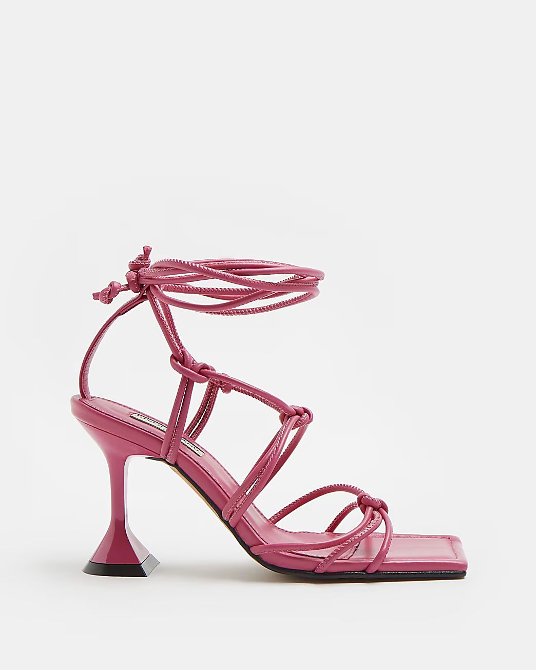 Pink strappy heeled sandals | River Island (UK & IE)